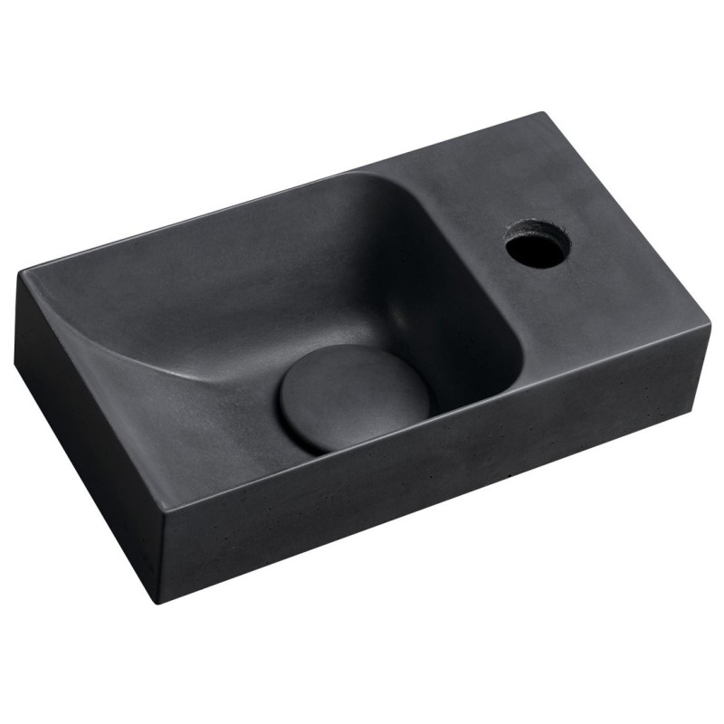 PICCOLINO lavabo en béton 30,8x17cm, mélangeur à droite, anthracite