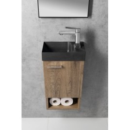 PICCOLINO lavabo en béton 30,8x17cm, mélangeur à droite, anthracite