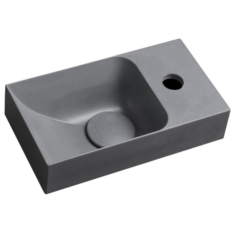 PICCOLINO lavabo en béton 30,8x17cm, mélangeur à droite, gris
