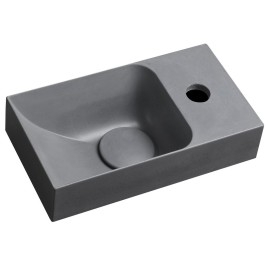 PICCOLINO lavabo en béton 30,8x17cm, mélangeur à droite, gris