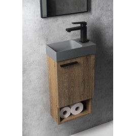 PICCOLINO lavabo en béton 30,8x17cm, mélangeur à droite, gris