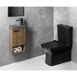 PICCOLINO lavabo en béton 30,8x17cm, mélangeur à droite, gris