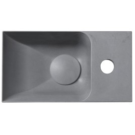 PICCOLINO lavabo en béton 30,8x17cm, mélangeur à droite, gris