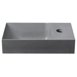 PICCOLINO lavabo en béton 30,8x17cm, mélangeur à droite, gris
