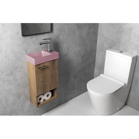 PICCOLINO lavabo en béton 30,8x17cm, mélangeur à droite, rose