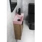 PICCOLINO lavabo en béton 30,8x17cm, mélangeur à droite, rose