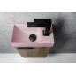 PICCOLINO lavabo en béton 30,8x17cm, mélangeur à droite, rose