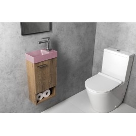 PICCOLINO lavabo en béton 30,8x17cm, mélangeur à droite, rose