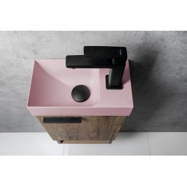PICCOLINO lavabo en béton 30,8x17cm, mélangeur à droite, rose