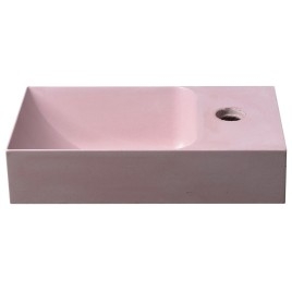 PICCOLINO lavabo en béton 30,8x17cm, mélangeur à droite, rose