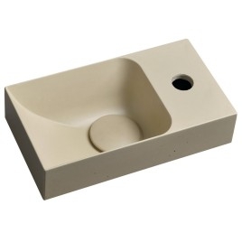 PICCOLINO lavabo en béton 30,8x17cm, mélangeur à droite, jaune