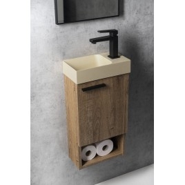PICCOLINO lavabo en béton 30,8x17cm, mélangeur à droite, jaune