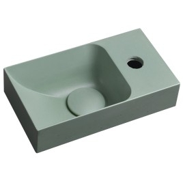 PICCOLINO lavabo en béton 30,8x17cm, mélangeur à droite, vert