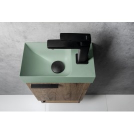 PICCOLINO lavabo en béton 30,8x17cm, mélangeur à droite, vert