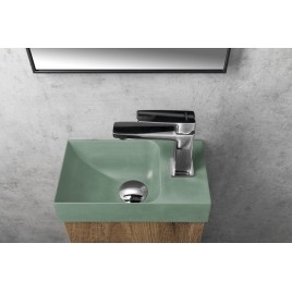 PICCOLINO lavabo en béton 30,8x17cm, mélangeur à droite, vert