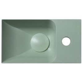 PICCOLINO lavabo en béton 30,8x17cm, mélangeur à droite, vert