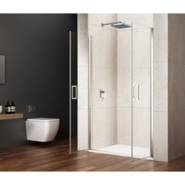 LORO porte double douche 1200mm, verre clair