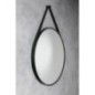 STAGO Miroir rond avec bracelet en cuir, dia. 60cm, noir mat
