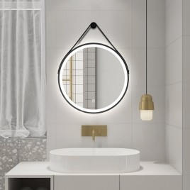 STAGO 60cm, bracelet en cuir, Touch Sensor, dimmable, noir mat