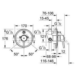 Grohe Concetto - Mitigeur de baignoire encastré, chrome 32214001