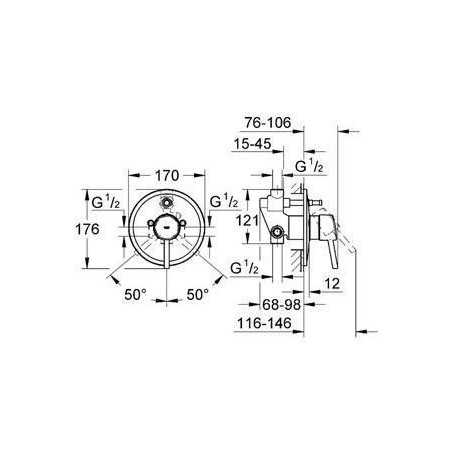 Grohe Concetto - Mitigeur de baignoire encastré, chrome 32214001