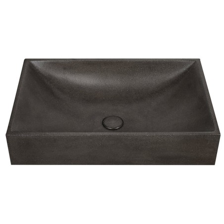 Lavabo en béton TARANT comprenant drain, 58x36cm, granit noir