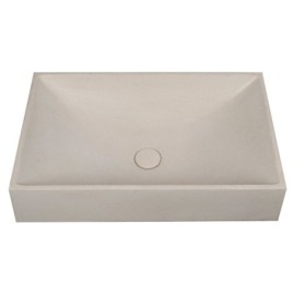 Lavabo en béton TARANT comprenant drain, 58x36cm, grès blanc
