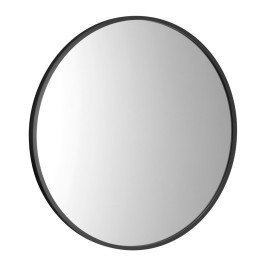 NOTION SLIM Miroir encadré, rond, ø 40cm, noir mat