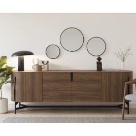 NOTION SLIM Miroir encadré, rond, ø 40cm, noir mat