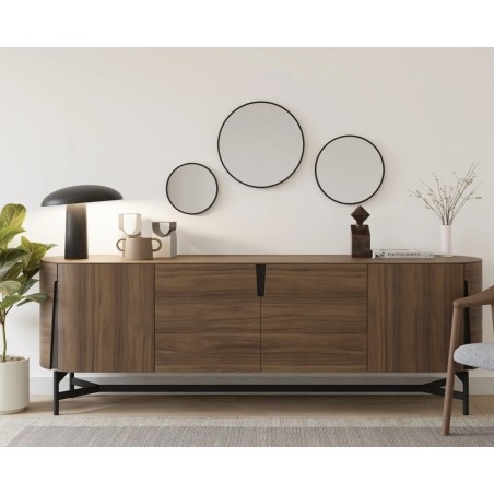 NOTION SLIM Miroir encadré, rond, ø 40cm, noir mat