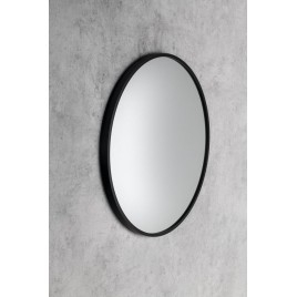 NOTION SLIM Miroir encadré, rond, ø 40cm, noir mat