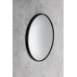 NOTION SLIM Miroir encadré, rond, ø 40cm, noir mat