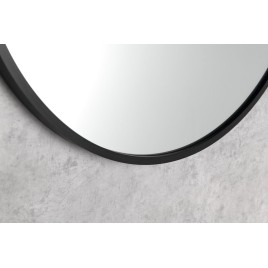 NOTION SLIM Miroir encadré, rond, ø 40cm, noir mat