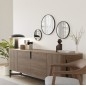 NOTION SLIM Miroir encadré, rond, ø 40cm, noir mat