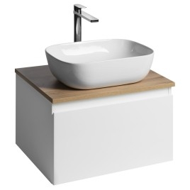 ALTAIR Schrank mit Platte 58 cm, blanc / chêne empereur