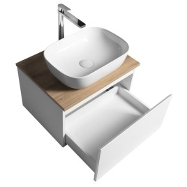ALTAIR Schrank mit Platte 58 cm, blanc / chêne empereur