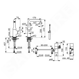 Hansa Vantis Style - Mitigeur de lavabo électronique, alimentation par piles, noir noir 5460220933