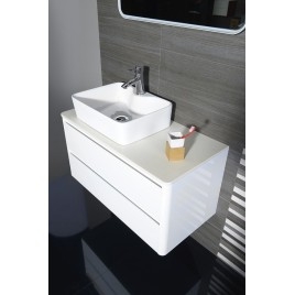 LUCIE Vanity Unité avec planche Rockstone 89,5x45x44,5cm, pierre blanche / rare