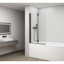 ROTA BLACK Écran de bain 900mm, verre clair