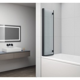 ROTA BLACK Écran de bain 900mm, verre clair