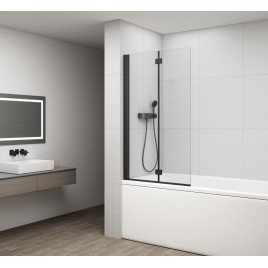 ROTA BLACK Écran de bain 1200mm, verre clair