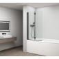 ROTA BLACK Écran de bain 1200mm, verre clair