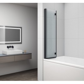 ROTA BLACK Écran de bain 1200mm, verre clair