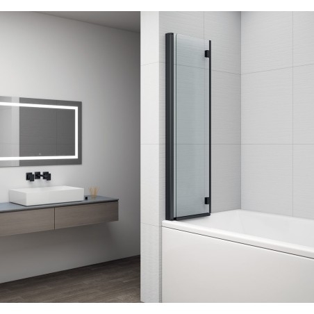 ROTA BLACK Écran de bain 1200mm, verre clair