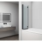 ROTA BLACK Écran de bain 1200mm, verre clair