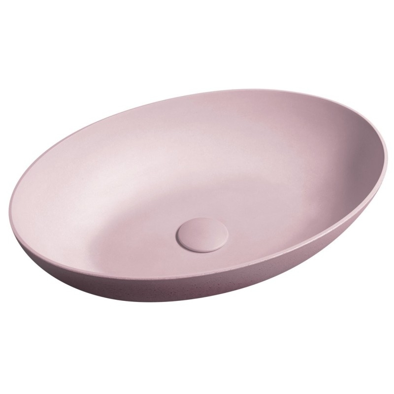 Lavabo en béton, 60x40cm, rose