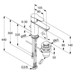 Kludi Objekta - Mitigeur de lavabo, pour les chauffe-eau sans pression, chrome 322340575