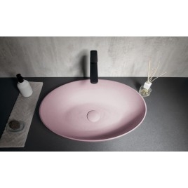 Lavabo en béton, 60x40cm, rose