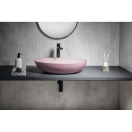 Lavabo en béton, 60x40cm, rose