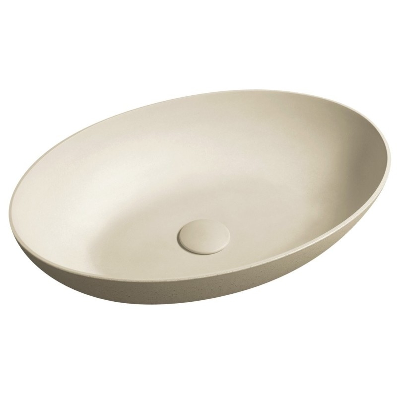 Lavabo en béton, 60x40cm, jaune